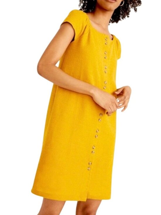 Madewell Texture & Thread Dresses & Skirts - Madewell Texture & Thread Cap Sleeve Dress~Size XS~Tuscan Yellow Mini L18 10